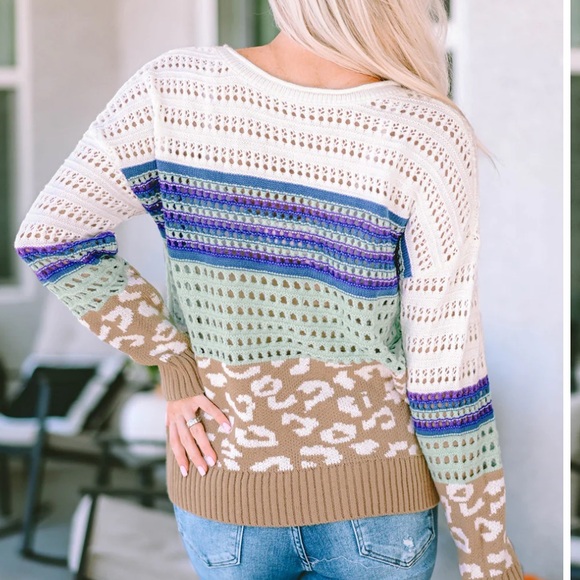 Multicolor Striped Women's Sweater - Picture 2 of 4